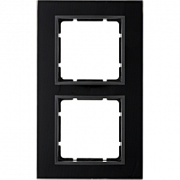 Рамка 2-постовая (стекло, черный) B.7 Berker. Вид 1