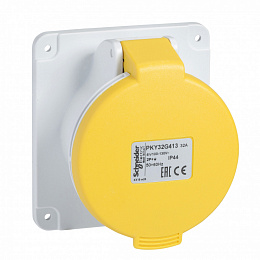 Розетка панельная бстр 32а 3P-N-E 100-130 IP44 Schneider Electric. Вид 1