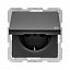 3288 NG UJP Розетка SCHUKO арт., панельная 2P+E, IP54 с крышкой, 10/16А, 250В, цвет чёрный ABB. Вид 1.