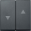Клавиша двойная для рольставней, sm (антрацит) Merten Schneider Electric. Вид 1.