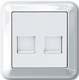 Розетка компьютерная RJ11+RJ45 cat.5e utp (белый) Merten M-Trend Schneider Electric. Вид 1
