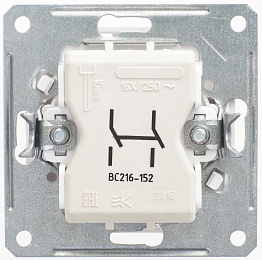 Выключатель 1-клавишный 2-полюсный, 16АХ, механизм (белый) Wessen 59 Schneider Electric. Вид 1