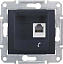Розетка телефонная, RJ11, одиночная, с пружинными зажимами (графит) Sedna Schneider Electric. Вид 1.