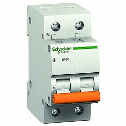 ВА63 1P+N 50A Автоматический выключатель 1-полюсный+N 50А 4,5кА (хар-ка С) Schneider Electric. Вид 1