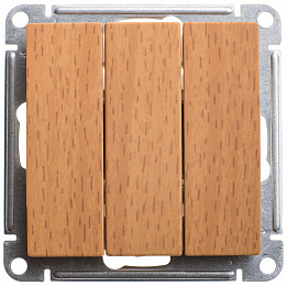 Выключатель 3-клавишный, 16АХ, механизм, (бук) Wessen 59 Schneider Electric. Вид 1