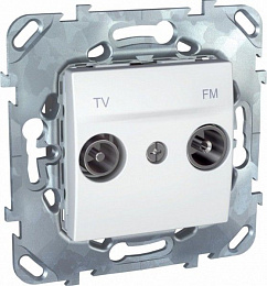 Розетка TV/FM одиночная (белый) Unica Schneider Electric. Вид 1