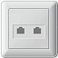 Розетка двойная компьютерная RJ45 кат.5e, в сборе (белый) Wessen 59 Schneider Electric. Вид 1.