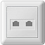 Розетка двойная телефонная RJ11, 160В, 1А, в сборе (белый) Wessen 59 Schneider Electric. Вид 1.