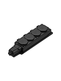 Колодка для 4х розеток 2К+З каучуковая 16А/250В IP44 (черная) MultiSet Systeme Electric