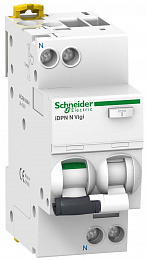 iDPN N VIGI Дифф. автомат 1P+N, 6А, 6kА, 300mА, тип А (хар-ка В) Schneider Electric. Вид 1
