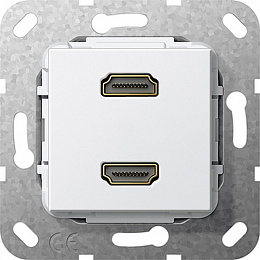 Розетка 2xHDMI (белый) System 55 Gira. Вид 1