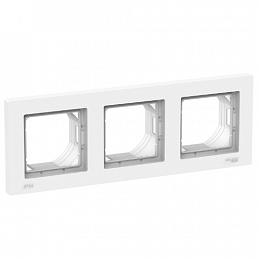 Фото товара ATN440103. Производитель Systeme Electric.  Вид 1. Рамка 3-постовая IP44 (белый) Atlas Design Systeme Electric. Вид 1