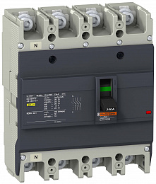 Термо-магнитный 4-х полюсный автомат 150А 25kA, подключение под шину Schneider Electric. Вид 1
