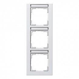Рамка 3-постовая, вертикальная (белый глянцевый) E2 Gira. Вид 1