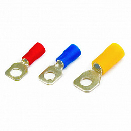 VT2E-3BR-DIN Наконечник кольцевой, медный, виниловая изоляция, синий 1,5-2,5мм\кв (1упак.-100шт) АВВ. Вид 1