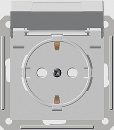 Розетка с заземлением со шторками, с крышкой IP44 (белый) Wessen 59 Systeme Electric. Вид 1