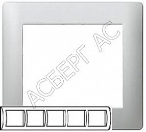 Рамка 5 постов, горизонтальная (Aluminium) Galea Life Legrand. Вид 1