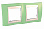 Рамка 2-постовая горизонтальная (зелёное яблоко/бежевый) Unica Хамелеон Schneider Electric. Вид 1.