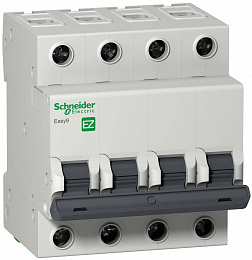Автоматический выключатель 4-полюсный, 20А, 4,5kА (хар-ка B) EASY 9 Schneider Electric. Вид 1