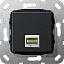 Розетка компьютерная RJ45 (черный) System 55 Gira. Вид 1.