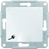 Розетка электрическая 2Р+Е, со шторками, с крышкой (белый) IP44 Sedna Schneider Electric