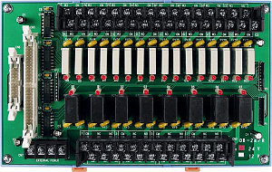 Выносная плата 24 силовых реле (24В), совместима с Opto-22 ICP DAS. Вид 1