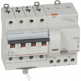 DX3 Дифф. автомат 4-полюсный, 50A, 300mA, тип АC, 6kA (хар-ка C) Legrand. Вид 1