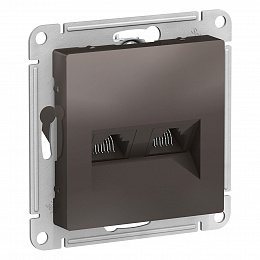Розетка двойная компьютерная RJ45+RJ45, кат.5E, механизм (мокко) Atlas Design Systeme Electric. Вид 1