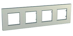 Рамка 4-постовая (титан) Unica Quadro Schneider Electric. Вид 1