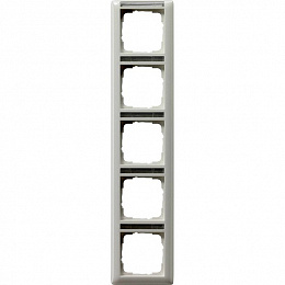 Рамка 5-постовая, вертикальная (белый глянцевый) Standard 55 Gira. Вид 1