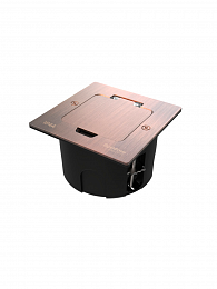 Лючок на 2 модуля IP44 с монтажной коробкой для стены/фальшпола/стола (медь) MultiDesk Systeme Electric. Вид 1