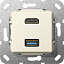Розетка HDMI+USB (бежевый) System 55 Gira. Вид 1.