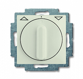 2713 UCDR-96-5 Механизм выключателя жалюзи повортоный, с накладкой, с ручкой, с фиксацией, 1P+N+E, серия Basic 55, цвет chalet-white ABB. Вид 1