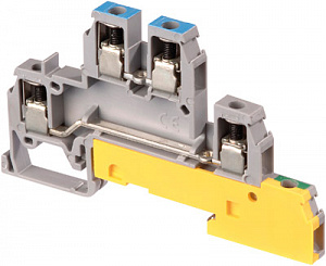 D4/6.NLP Клеммник винтовой для щитов двухуровневый до 4 мм² (серый) TYCO. Вид 1