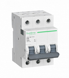 Автоматический выключатель 3-полюсный, 16А, 4.5kA (хар-ка B) City9 Systeme Electric. Вид 1