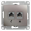 Розетка двойная RJ11+RJ45, кат.5e,механизм (платина) Glossa Systeme Electric. Вид 1.