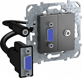 Розетка hd15+minijack (графит) Unica Top Schneider Electric