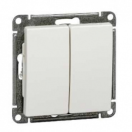 Выключатель 2-х клавишный 10АХ, механизм (белый) Wessen 59 Systeme Electric. Вид 1