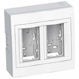 Коробка нар.монт 2х2 верт.с рамкой r9003 Schneider Electric. Вид 1