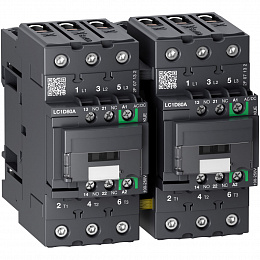3р реверсивный контактор everlink ac3 440в 80a, катушка упр. 48-130в ac/dc Schneider Electric. Вид 1