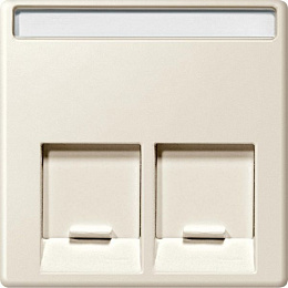 Центральная плата для розеток с разъемом RJ45 2 поста, sm (бежевый) Merten Schneider Electric. Вид 1