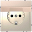 Розетка 16А с з/к и крышкой IP20 (шампань) Merten D-Life Schneider Electric. Вид 1.