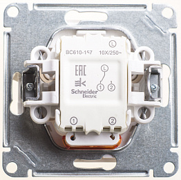 Переключатель 1-клавишный, с подсв. 10АХ, механизм (белый) Wessen 59 Systeme Electric. Вид 1