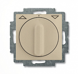 2723 UCDR-93-5 Механизм выключателя жалюзи повортоный, с накладкой, с ручкой, без фиксации, 1P+N+E, серия Basic 55, цвет шампань ABB. Вид 1