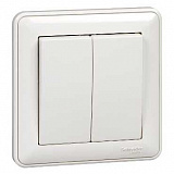 Выключатель 2-клавишный, 10АХ, в сборе (белый) Wessen 59 Systeme Electric