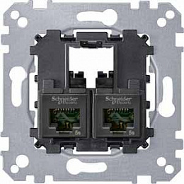 Розетка компьютерная 2хRJ45 кат.6 UTP Merten Schneider Electric. Вид 1