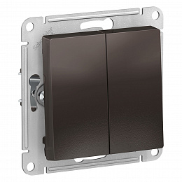Выключатель 2-клавишный, сх.5, 10АХ, механизм (мокко) Atlas Design Systeme Electric. Вид 1