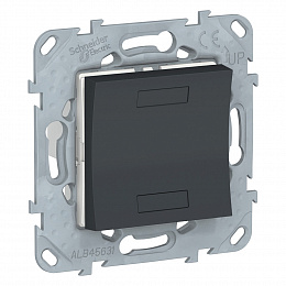 Выключатель 2-кнопочный KNX (антрацит) Unica new Schneider Electric. Вид 1