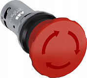 CE4T-10R-11 Кнопка аварийного останова с фиксацией 1НО+1НЗ поворотная 40мм ABB