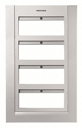 T1274 PL Панель лицевая для бокса поста централизации открытого/скрытого монтажа на 24 модуля (4 ряда), серебристый ABB. Вид 1